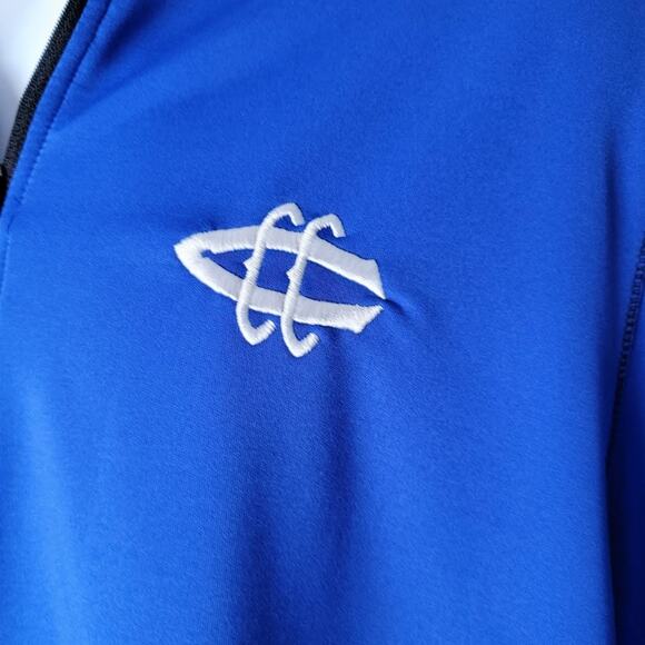 Callaway Blue Quarter Zip‎ Pullover M Golf Cystic Fibrosis Logo Weather Series - Picture 3 of 11